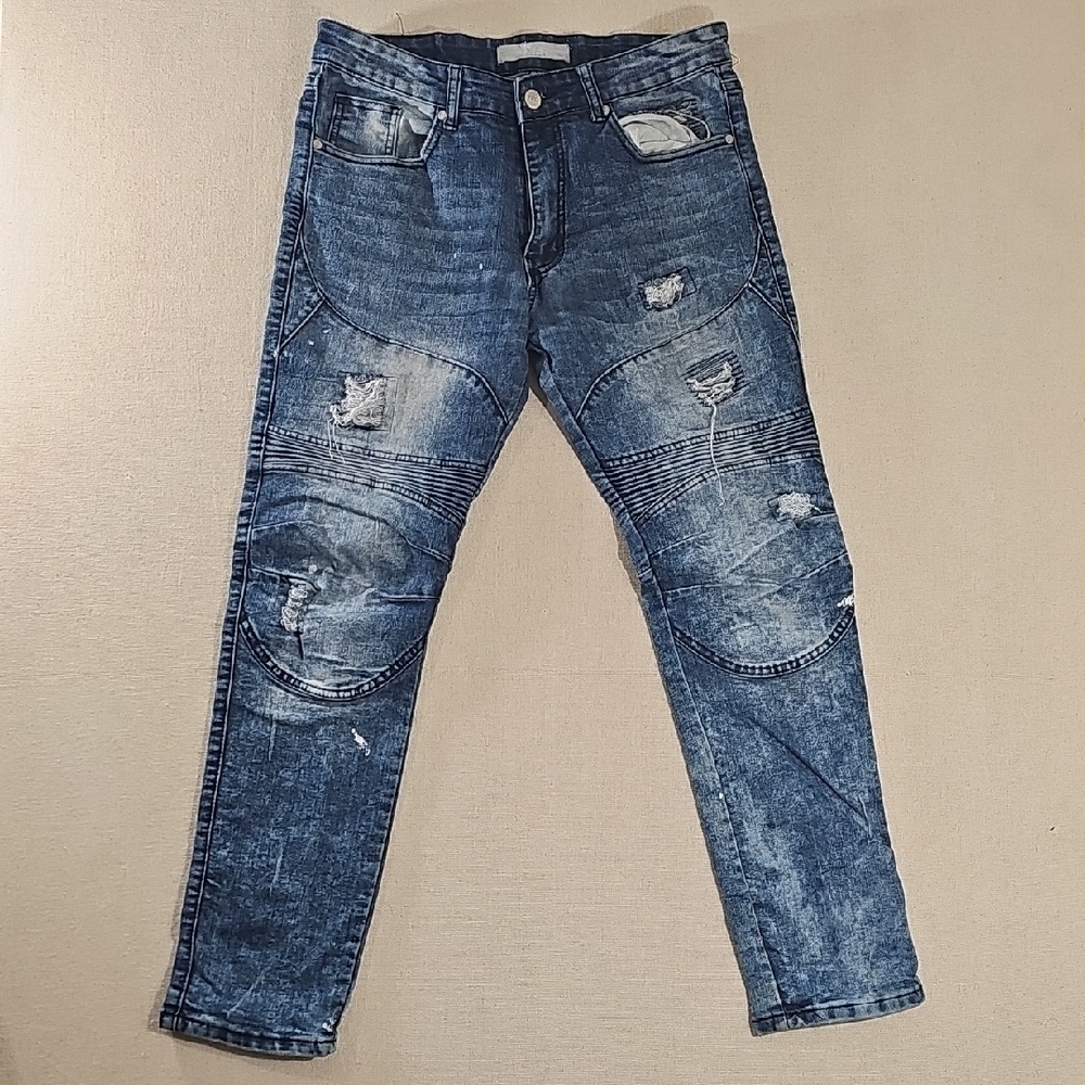 Refinery Repulic Men's Slim Fit Distressed Denim Jeans 32x30